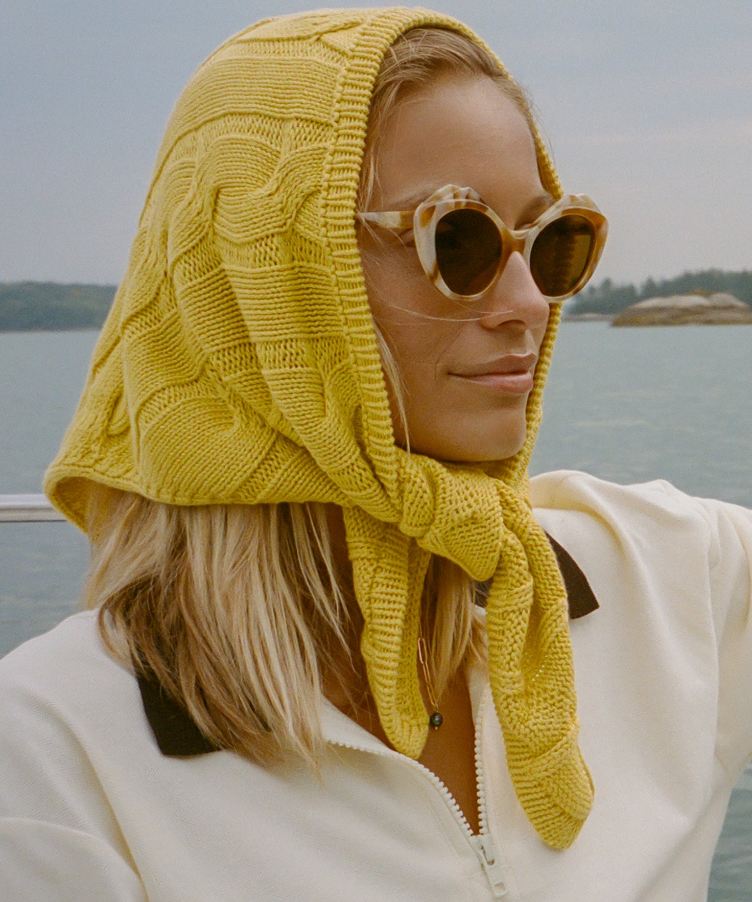 The Cableknit Triangle Scarf