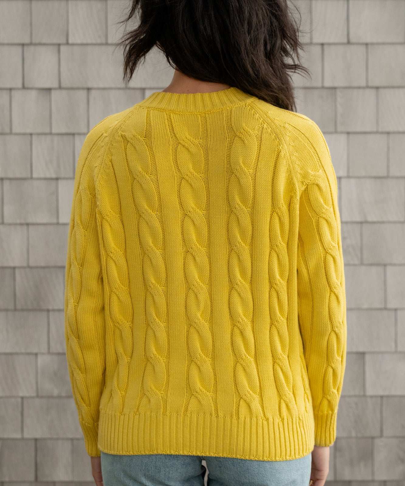 The Not Your Crewneck's V-neck Cableknit - Mustard